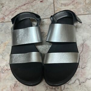 Ecco Sling Back silver sandals